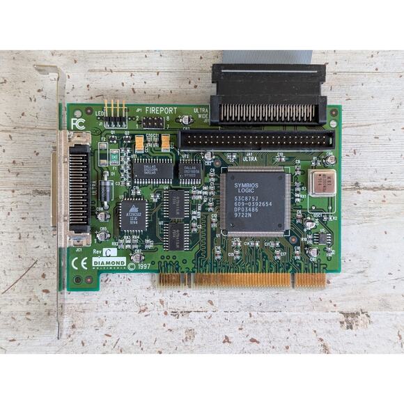 Diamond Multimedia Fireport 40 Ultra Wide Rev C 1997 PCI Card SCSI Adapter Vtg - Picture 2 of 9